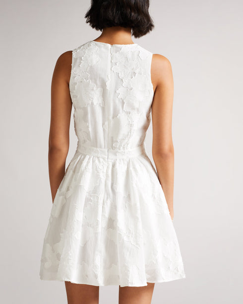 <P>Flippy Mini Dress With Neck Tie</P>